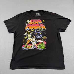 Star Wars Mad Engine Star Duel Graphic T-Shirt Black Mens XL Comic Book Style